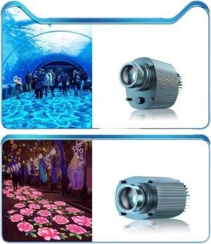 Projecteur gobo logo LED 15W rotatif télécommande étanche
