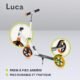 Trottinette LIONELO LUCA 100 kg, pliable, guidon réglable