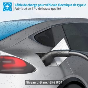 Câble de recharge Type 2 Rosaking 22 kW 5 m 3 phases 32A
