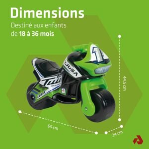 Moto porteur enfant INJUSA 18–36 mois sans pédales stable