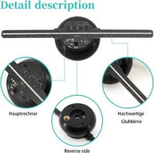 Projecteur holographique 3D ventilateur 6,3 pouces (16 cm)