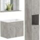 Meubles de salle de bain kleankin ensemble mural gris