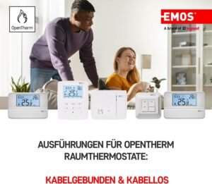 Thermostat OpenTherm EMOS programmable filaire 5–35°C