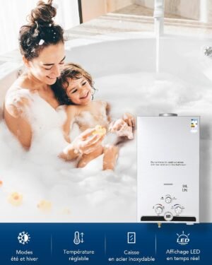Chauffe-eau à gaz instantané CO-Z 18 L/min sans réservoir