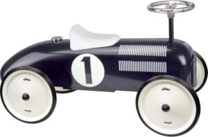 Porteur voiture de course vintage noir pour enfant 18 mois