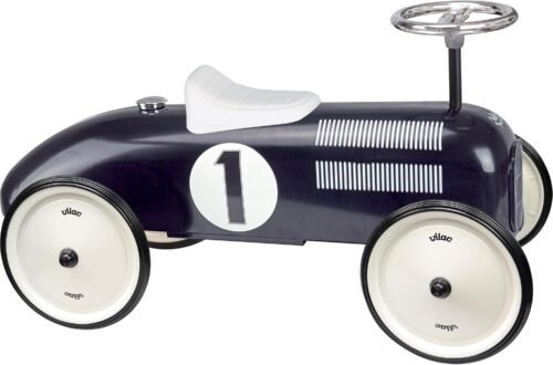Porteur voiture de course vintage noir pour enfant 18 mois