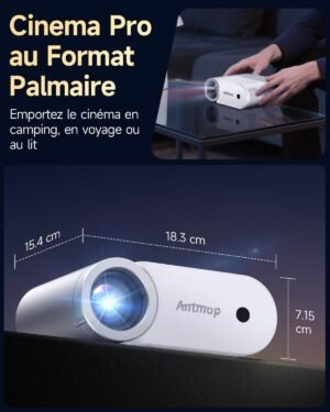 Mini vidéoprojecteur 1080p Wi‑Fi Bluetooth 200" HDMI/USB