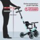 Tricycle draisienne 5 en 1 newyoo 1-3 ans bleu avec barre