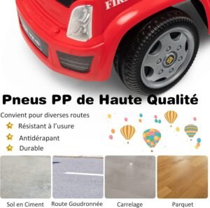 Porteur enfant DREAMADE camion pompier - bulles (18-36 mois)