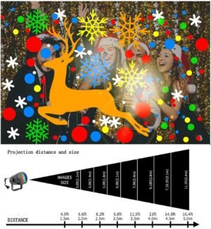 Projecteur de fenêtre Noël GOBO couleur - effet neige