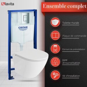 WC suspendu LAVITA Sofi One - kit encastré Solido sans bord