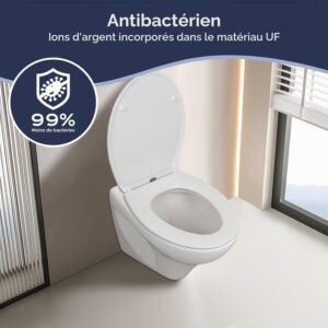Abattant WC SAMODRA - Frein de chute Forme O lunette UF