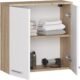 Meuble haut WC suspendu AKORD L60 2 portes Chêne/Blanc