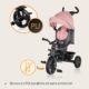 Tricycle bébé évolutif Lionelo Haari 2 en 1, siège 360° Rose