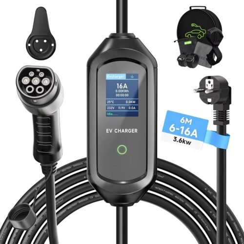 Chargeur voiture électrique 3,6 kW Type 2 Wallbox mobile 6 m