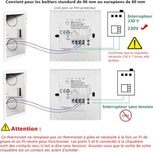 Thermostat WiFi KETOTEK programmable 3A Alexa chaudière gaz