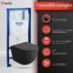 WC suspendu GROHE noir sans rebord, kit complet encastré