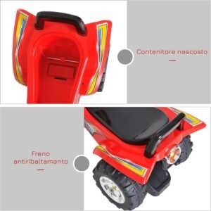 Porteur quad enfant HOMCOM 12-36 mois Rouge/Noir 60x38x42cm