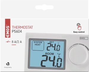Thermostat numérique EMOS filaire LCD 5-35°C pose en surface
