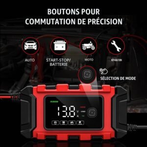Chargeur batterie 12V 6A Moto/Auto - Maintien de charge