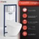 WC suspendu LAVITA Sogo blanc sans bord – Kit encastré