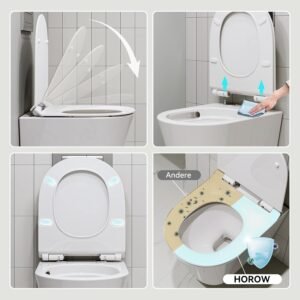 WC suspendu Rimfree 48 cm HOROW blanc, abattant SoftClose