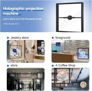 71GWwZCTMsL._AC_SL1500_.jpg Projecteur hologramme 3D LED rotatif HD pour logo & annonce