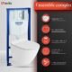 WC mural Lavita sans rebord+plaque Grohe+abattant SoftClose