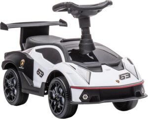 Voiture à pédales AIYAPLAY avec rangement Blanc/Noir