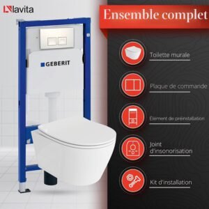 WC encastré Lavita Duofix Praia - kit complet, bouton blanc
