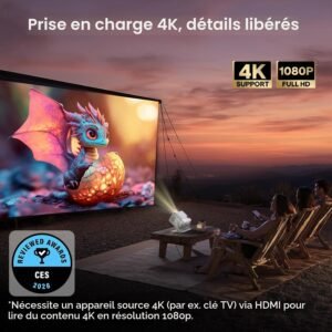 Vidéoprojecteur Aurzen Boom Mini Google TV Netflix Dolby 20W