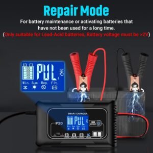 Chargeur de batterie 20A 12/24V HTRC mainteneur désulfateur LCD