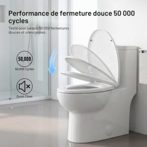 Abattant WC ovale amorti, libération rapide, blanc