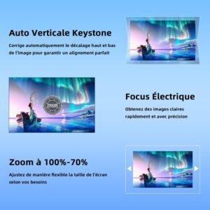 Vidéoprojecteur Lisowod 1080p WiFi6 Portable 22000 lux