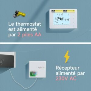 Thermostat sans fil programmable Beok pour chaudière gaz