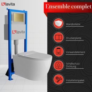 Élément mural WC Lavita 40 cm – Kit complet encastré