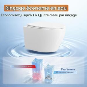 71OSBx6H2wL._AC_SL1500_.jpg WC suspendu Teal Home céramique blanc abattant auto