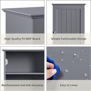 Armoire murale salle de bain Yaheetech - Gris 35x20,7x55 cm