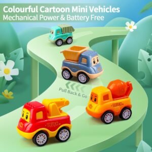 Camion de transport à friction avec 4 petites voitures