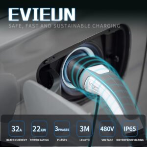 Câble de recharge voiture électrique Type 2 22 kW 32 A 3 m