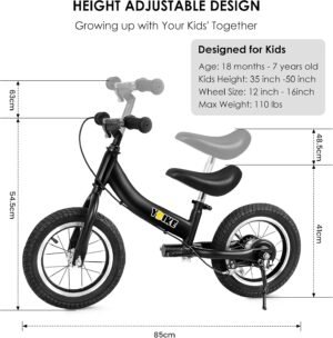 Draisienne YBIKE 2 en 1 12/14/16 pouces 1-7 ans, frein