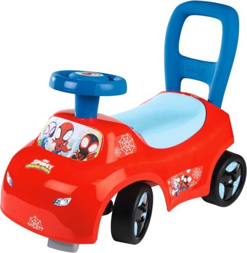 Porteur auto Smoby Spidey évolutif 2 en 1, coffre et volant