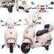 Scooter électrique enfant Vespa Blanc, MP3 et coffre