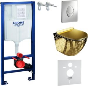 WC suspendu LAVITA Sofi Slim doré abattant SoftClose