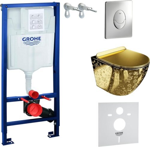 WC suspendu LAVITA Sofi Slim d WC suspendu LAVITA Sofi Slim doré abattant SoftClose