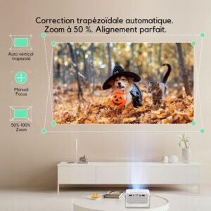 Mini projecteur Yoton Full HD 1080p 200 ANSI Portable HDMI