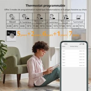 Thermostat WiFi KETOTEK programmable 3A Alexa chaudière gaz