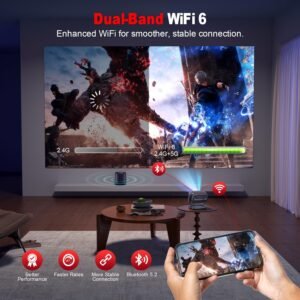 Vidéoprojecteur 4K Home Cinéma 26000 Lux Wi‑Fi 6 Bluetooth