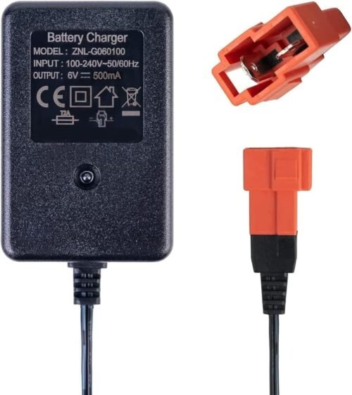 Chargeur 6V voiture enfant prise carrée rouge batterie plomb
