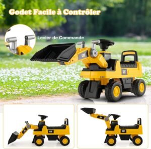Porteur bulldozer COSTWAY - godet réglable, 1-3 ans